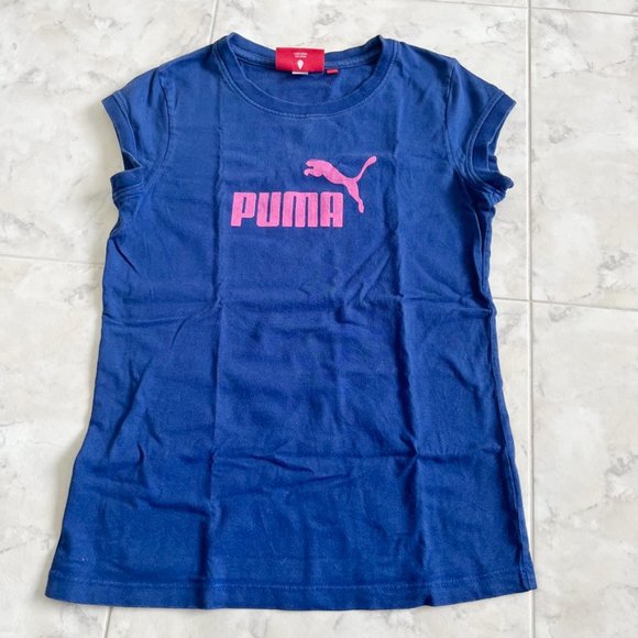 Set of PUMA Graphic Tee Shirt XL & Athletic Active Old Navy Shorts Girls Large - Picture 2 of 8
